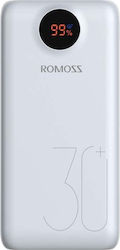 Romoss SW30 Power Bank 26800mAh 18W με 2 Θύρες USB-A και Θύρα USB-C Power Delivery / Quick Charge 3.0 Λευκό
