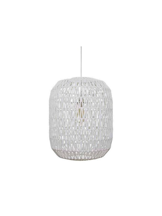 Eurolamp Pendant Light Suspension with Rope for Socket E27 White