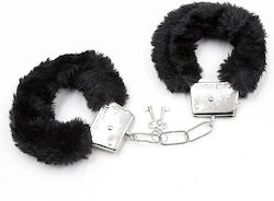Lovetoy Fetish Pleasure Furry Metal Handcuffs Χειροπέδες Black