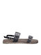 Women's Flat Sandals in Black Color