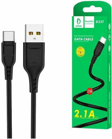 Denmen Denmen D23T USB 2.0 Kabel USB-C männlich - USB-A Schwarz 2m