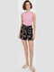Women's High-waisted Shorts Black/Pink