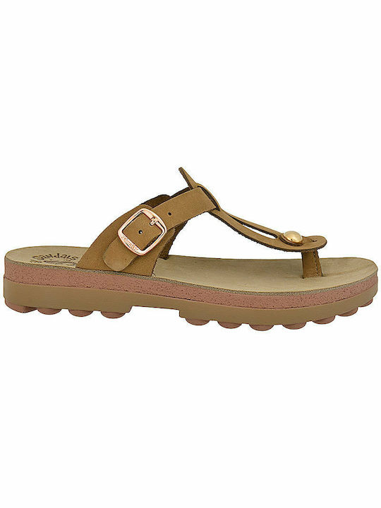 Fantasy Sandals Mirabella Δερμάτινα Γυναικεία Σανδάλια Ανατομικά σε Χακί Χρώμα