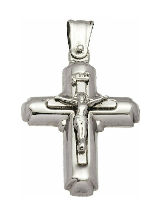 Mertzios.gr White Gold Cross 14K with the Crucified