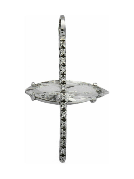 Mertzios.gr White Gold Cross 14K