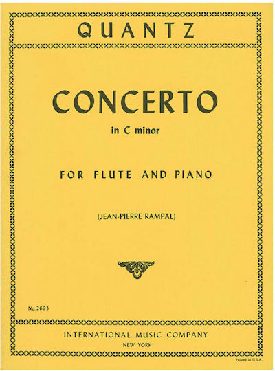 International Music Company Quantz - Concerto In C Minor (Rampal) Παρτιτούρα για Πιάνο / Πνευστά