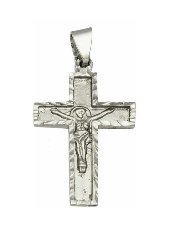 Mertzios.gr White Gold Cross 14K with the Crucified