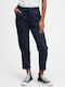 GAP Women's Fabric Capri Trousers with Elastic in Straight Line Navy Blue