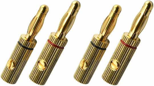 Oehlbach Stecker Banane männlich 4Stück Gold (D1C3009)