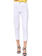 Women's Fabric Capri Trousers Slim Fit White