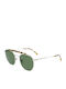 Lacoste Men's Sunglasses with Silver Frame and Green Lens L241S-045