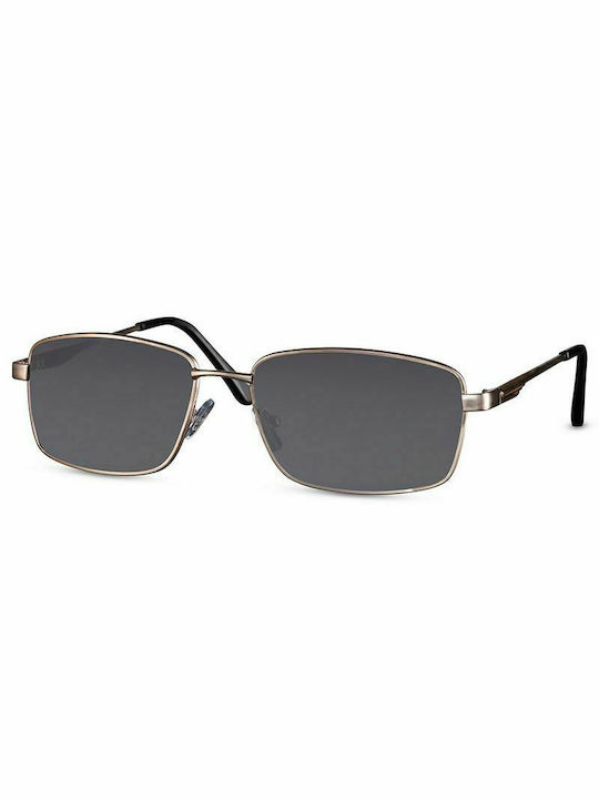 Solo-Solis Men's Sunglasses with Silver Metal Frame and Black Lens NDL6133
