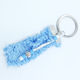 Kymi Metal Christening Charm Keychain Light Blue 50pcs