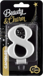 Birthday Candle Number "8" in Silver Color PF-SCS8