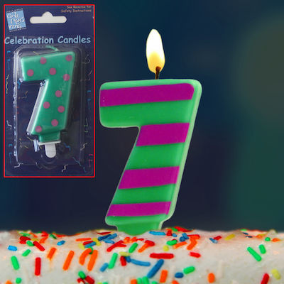 Birthday Candle Number "7" Multicolored (Μiscellaneous Designs) 005.04.07