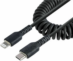 StarTech Spiral USB-C to Lightning Cable Μαύρο 1m (RUSB2CLT1MBC)