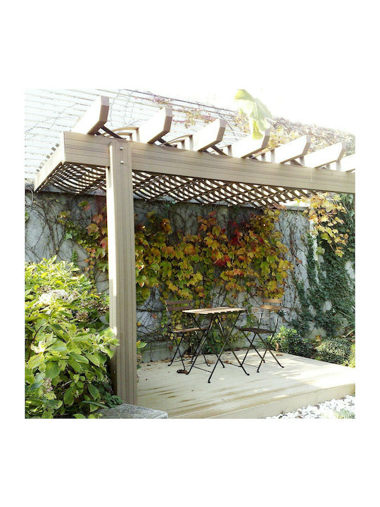 Gartenlaube aus Kunststoff mit Decke in Weiß Farbe 400x300cm