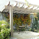 Gartenlaube aus Kunststoff mit Decke in Weiß Farbe 400x300cm