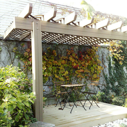 Gartenlaube aus Kunststoff mit Decke in Weiß Farbe 400x300cm