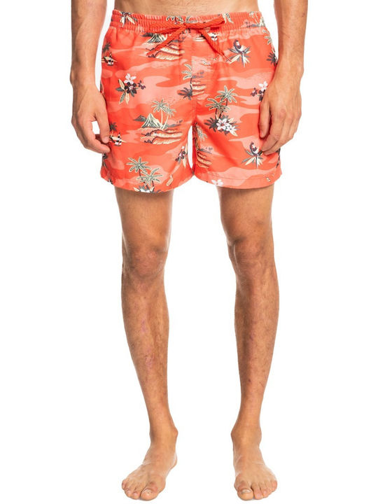 Everyday Scenic Volley Costume De Baie Bărbați Pantaloni Scurți Portocalii Floral