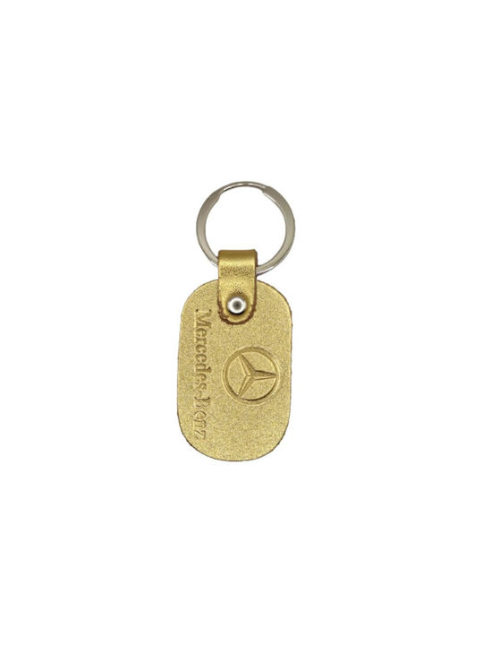 Leather Gold Keychain MERCEDES BENZ 6170-k