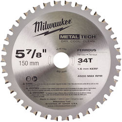 Milwaukee S150x20/34z Mw Δίσκος Κοπής Μετάλλου 150mm
