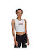 Adidas Collegiate Women's Athletic Crop Top Sleeveless White