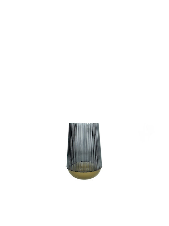 Candle Holder Glass Grey 17x17x25cm 1pcs