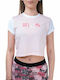 Fila Kalli Women's Summer Crop Top Short Sleeve Pink