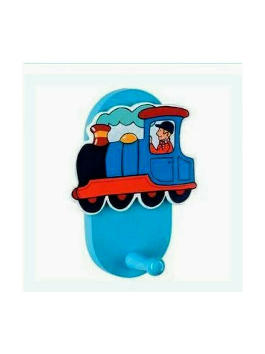 Oxygen Kids Wall Hanger Single Hook Wooden Blue