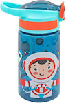 Must Πλαστικό Παγούρι με Καλαμάκι Astronaut 584542 σε Γαλάζιο χρώμα 500ml