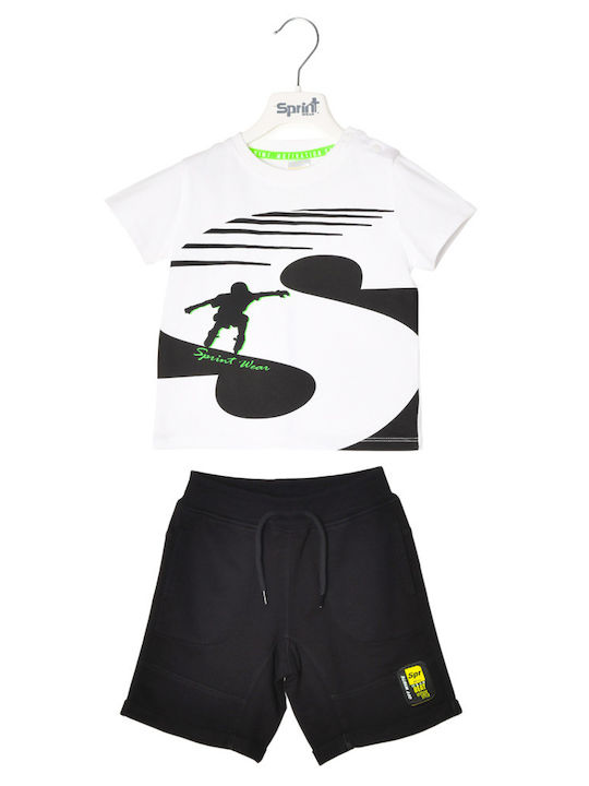 Sprint Kids Set with Shorts Summer 2pcs White