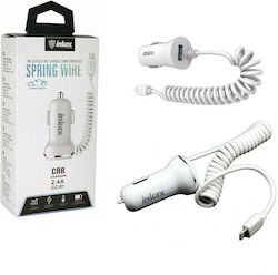 Inkax CC-01 Car Charger with Port 1xUSB-A and Cable Lightning