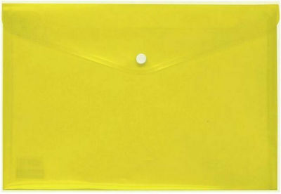 Data King Folder Transparent with Button for Paper A5 Yellow