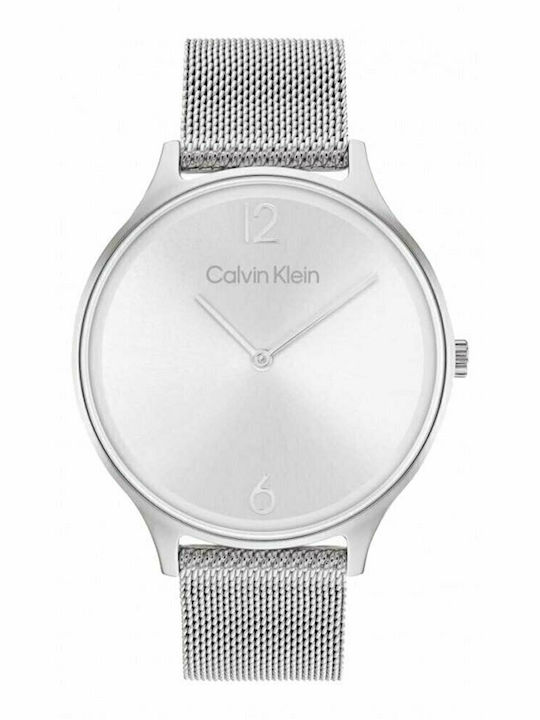 Calvin Klein Timeless Γυναικείο Ρολόι 38mm Μπαταρίας με Ασημί Μεταλλικό Μπρασελέ