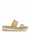 Women's Leather Platform Shoes Beige
