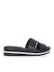 Women's Leather Platform Wedge Sandals Black