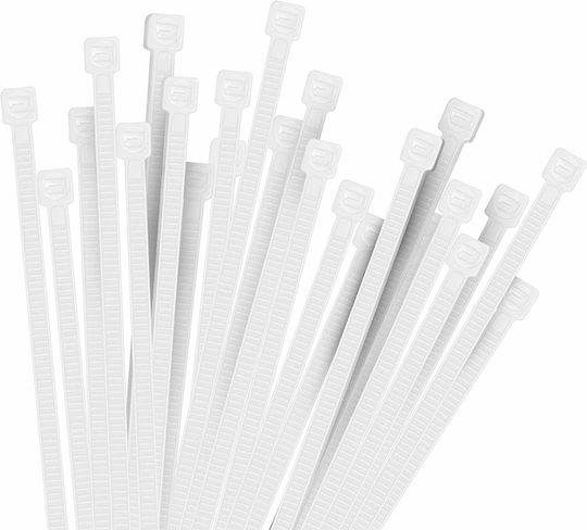 Maestro Plastic Cable Ties 450mm x 4.8mm in White Colour (100 pcs)