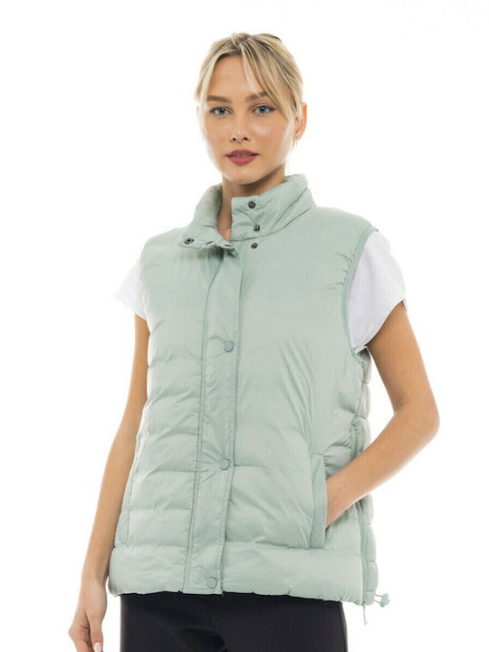 Kurz Damen Ärmellos Puffer Jacke Mint
