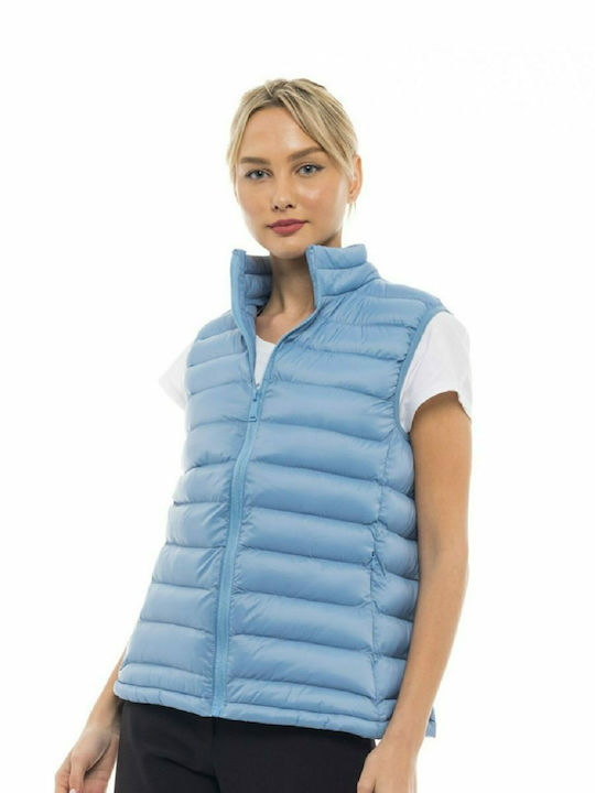 Splendid Kurz Damen Ärmellos Puffer Jacke Hellblau
