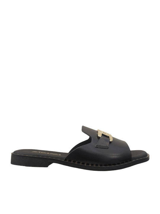 Ragazza Leather Women's Flat Sandals in Black C...