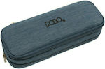 Polo Fabric Pencil Case Duo Box Jean with 2 Compartments Blue 2022