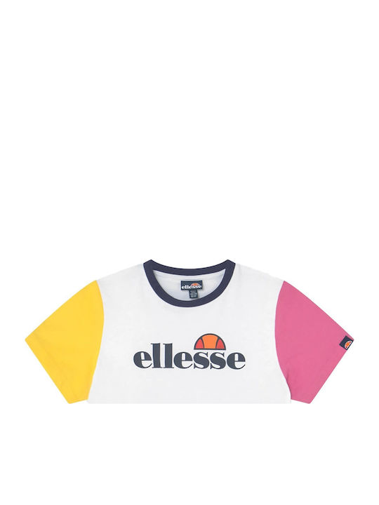 Ellesse Παιδικό Crop Top Κοντομάνικο Λευκό Flar