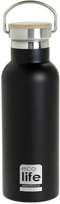 Ecolife Bottle Thermos Stainless Steel BPA Free Black 500ml with Loop 33-BO-3028