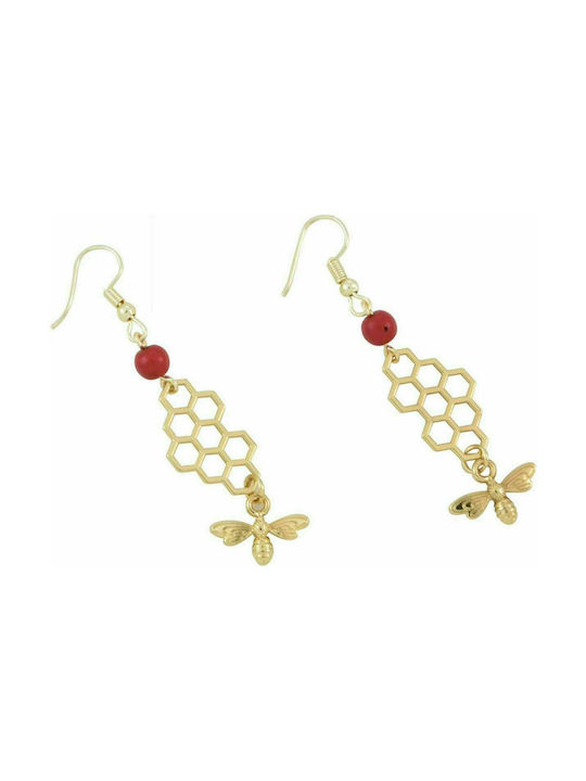 Earrings Pendants Gold Plated with Stones & Pearls