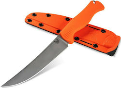 Benchmade Meatcrafter Knife Orange with Blade made of Stainless Steel in Sheath