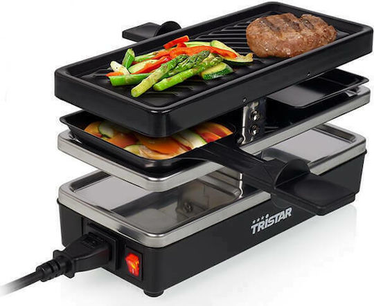 Tristar Tabletop Electric Grill Raclette Ribbed Plate 400W 23.8cmx10.4cmcm
