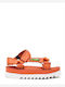 Favela Maven Leather Women's Flat Sandals With a strap Flatforms In Orange Colour