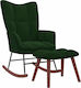 Rocking Armchair with Footstool Dark Green 61x78x98cm