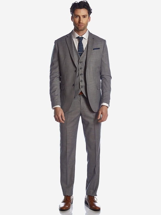 Sogo Sommer Herrenanzug mit Weste Gray